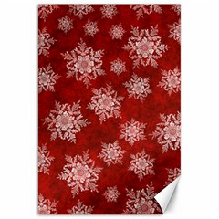 Snowflakes And Star Patternsred Snow Canvas 20  X 30  by artworkshop