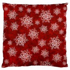 Snowflakes And Star Patternsred Snow Standard Flano Cushion Case (one Side) by artworkshop