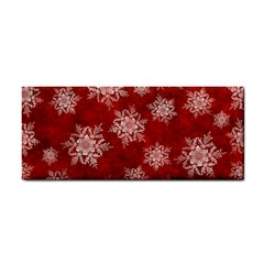 Snowflakes And Star Patternsred Snow Hand Towel by artworkshop