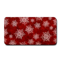 Snowflakes And Star Patternsred Snow Medium Bar Mat by artworkshop