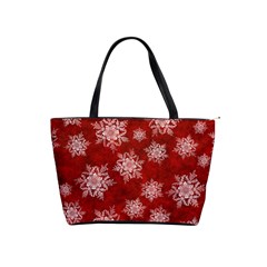 Snowflakes And Star Patternsred Snow Classic Shoulder Handbag by artworkshop