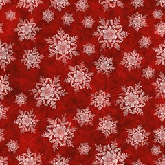 Snowflakes And Star Patternsred Snow Play Mat (square) by artworkshop