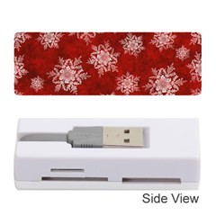 Snowflakes And Star Patternsred Snow Memory Card Reader (stick) by artworkshop