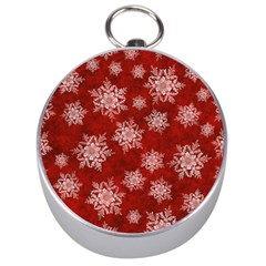 Snowflakes And Star Patternsred Snow Silver Compasses by artworkshop