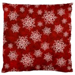 Snowflakes And Star Patternsred Snow Large Flano Cushion Case (Two Sides) Front