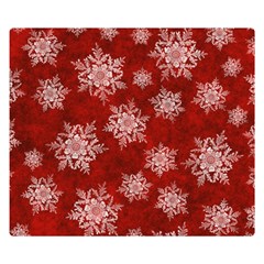 Snowflakes And Star Patternsred Snow Double Sided Flano Blanket (small)  by artworkshop