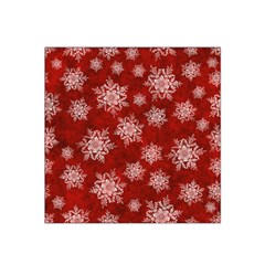 Snowflakes And Star Patternsred Snow Satin Bandana Scarf 22  X 22  by artworkshop