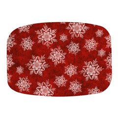 Snowflakes And Star Patternsred Snow Mini Square Pill Box by artworkshop