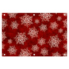 Snowflakes And Star Patternsred Snow Banner And Sign 6  X 4  by artworkshop