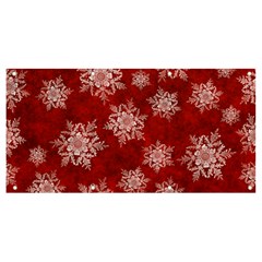 Snowflakes And Star Patternsred Snow Banner And Sign 8  X 4 