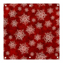 Snowflakes And Star Patternsred Snow Banner And Sign 3  X 3  by artworkshop