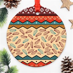 Ethnic Tribal Pattern Background Ornament (round) by Vaneshart