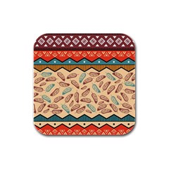 Ethnic Tribal Pattern Background Rubber Square Coaster (4 Pack) by Vaneshart