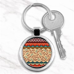 Ethnic Tribal Pattern Background Key Chain (round) by Vaneshart