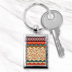 Ethnic Tribal Pattern Background Key Chain (rectangle) by Vaneshart