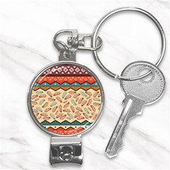 Ethnic Tribal Pattern Background Nail Clippers Key Chain