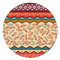 Ethnic Tribal Pattern Background Magnet 5  (round) by Vaneshart