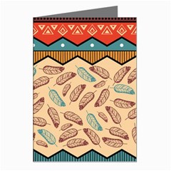 Ethnic Tribal Pattern Background Greeting Cards (pkg Of 8) by Vaneshart