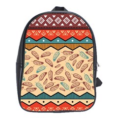 Ethnic Tribal Pattern Background School Bag (large) by Vaneshart