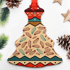 Ethnic Tribal Pattern Background Christmas Tree Ornament (two Sides)