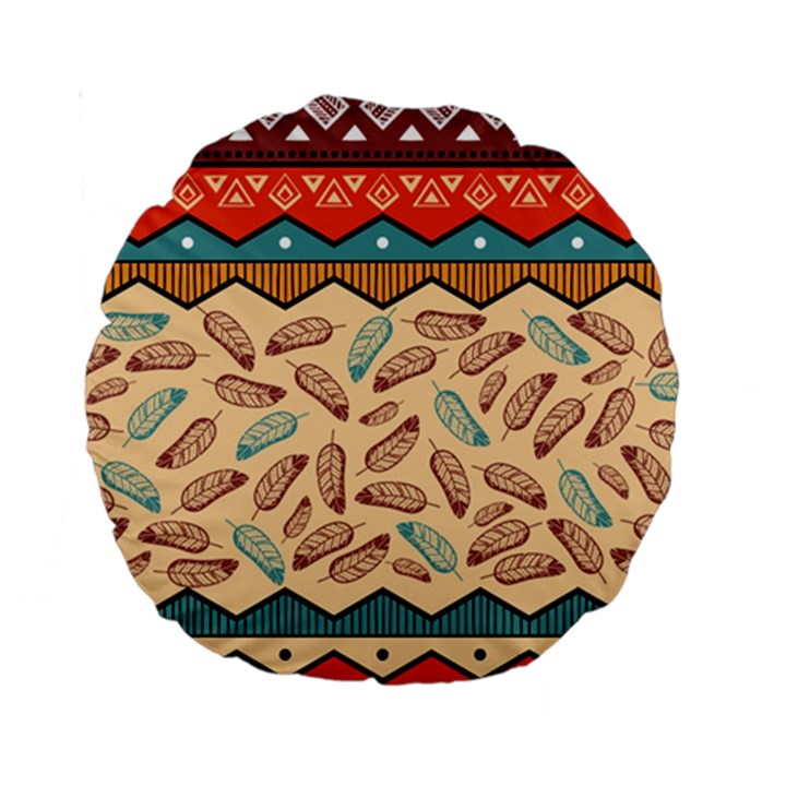 Ethnic tribal pattern background Standard 15  Premium Round Cushions