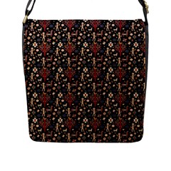 Carpet Symbols Flap Closure Messenger Bag (l) by Gohar