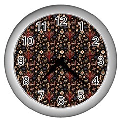 Carpet Symbols Wall Clock (silver) by Gohar