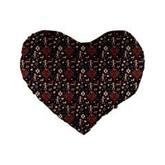 Carpet Symbols Standard 16  Premium Flano Heart Shape Cushions by Gohar