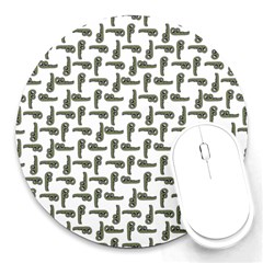 Cute Worm Sketchy Drawing Motif Pattern Round Mousepad by dflcprintsclothing