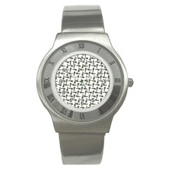 Cute Worm Sketchy Drawing Motif Pattern Stainless Steel Watch by dflcprintsclothing