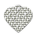 Cute Worm Sketchy Drawing Motif Pattern Dog Tag Heart (Two Sides) Front