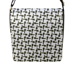 Cute Worm Sketchy Drawing Motif Pattern Flap Closure Messenger Bag (l) by dflcprintsclothing