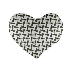 Cute Worm Sketchy Drawing Motif Pattern Standard 16  Premium Flano Heart Shape Cushions by dflcprintsclothing