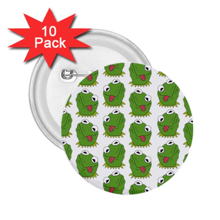 Kermit The Frog pattern 2.25  Buttons (10 pack) 