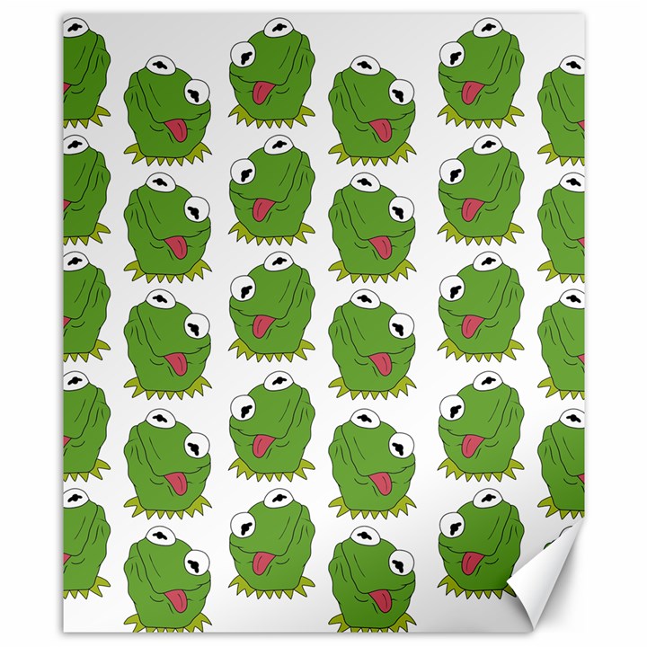 Kermit The Frog pattern Canvas 8  x 10 