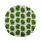 Kermit The Frog pattern Standard 15  Premium Flano Round Cushions Front