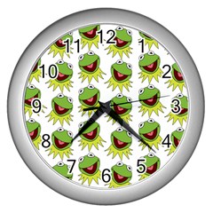 Kermit The Frog Wall Clock (silver) by Valentinaart