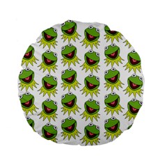 Kermit The Frog Standard 15  Premium Flano Round Cushions by Valentinaart