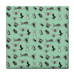 Insects Pattern Tile Coaster by Valentinaart