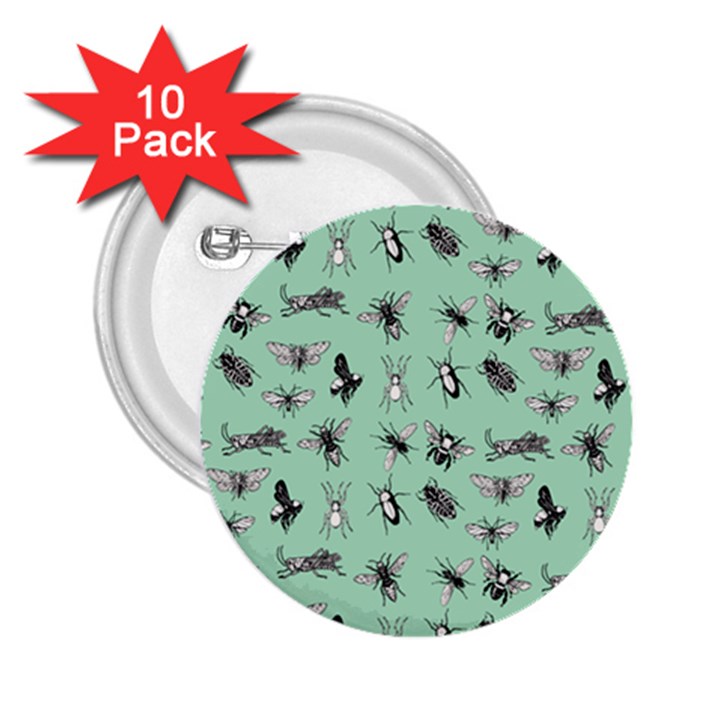 Insects pattern 2.25  Buttons (10 pack) 