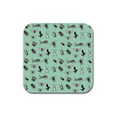 Insects Pattern Rubber Square Coaster (4 Pack) by Valentinaart