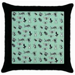 Insects pattern Throw Pillow Case (Black) Front