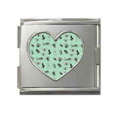 Insects Pattern Mega Link Heart Italian Charm (18mm)