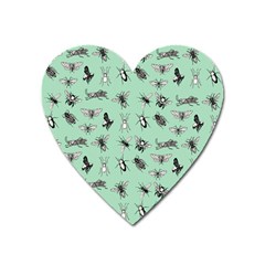 Insects Pattern Heart Magnet by Valentinaart