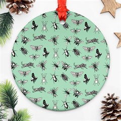 Insects Pattern Round Ornament (two Sides)