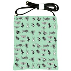 Insects Pattern Shoulder Sling Bag by Valentinaart