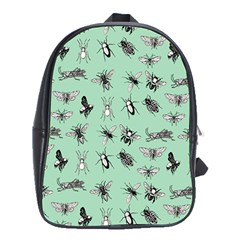 Insects Pattern School Bag (xl) by Valentinaart