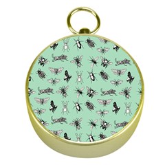 Insects Pattern Gold Compasses by Valentinaart