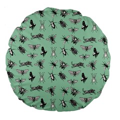 Insects Pattern Large 18  Premium Flano Round Cushions by Valentinaart