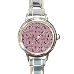 Insects pattern Round Italian Charm Watch Front